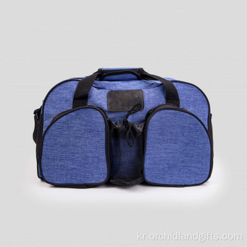 블루 캔버스 대용량 체육관 가방
